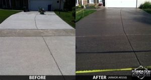 before and after concrete driveway sealer