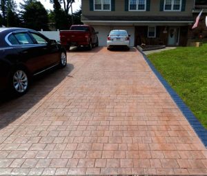 brick and concrete driveway