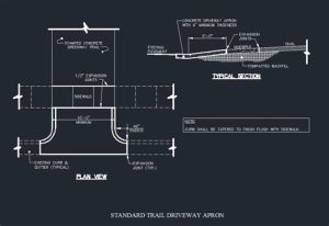 concrete driveway apron detail
