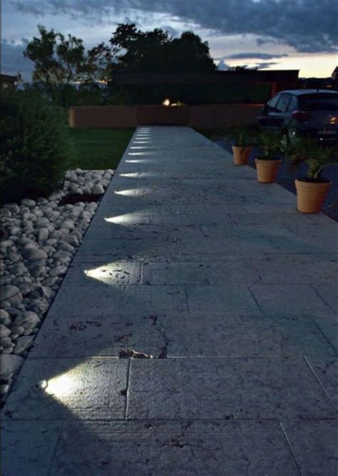 concrete lights driveway