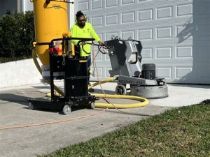 grinding concrete driveway