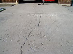 hail damage to concrete driveway