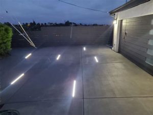 led lights in concrete driveway