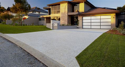 modern concrete driveway