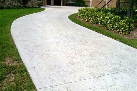 salted concrete driveway